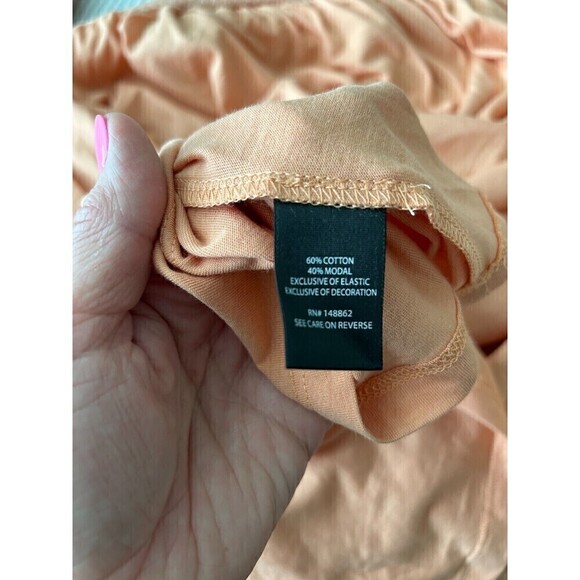 New Torrid Peach Bloom Size 6 Blouse Off Shoulder Smocked Yoke Top Cotton Summer - Picture 9 of 9